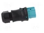 WIELAND RST Enchufe Industrial Redondo Hembra 5 Pines Azul Turquesa