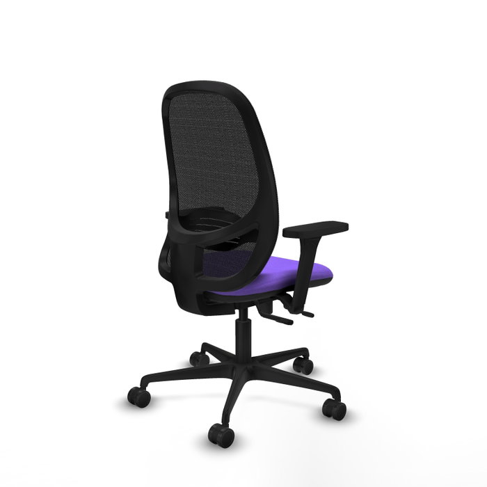 PIQUERAS Y CRESPO Silla de oficina Cilanco con mecanismo Sincro/Traslack, Lila y Negro