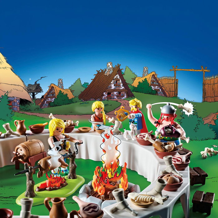Playmobil 71827 Astérix: El Banquete de la Aldea con Astérix, Obélix y accesorios