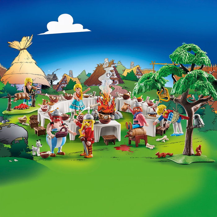 Playmobil 71827 Astérix: El Banquete de la Aldea con Astérix, Obélix y accesorios