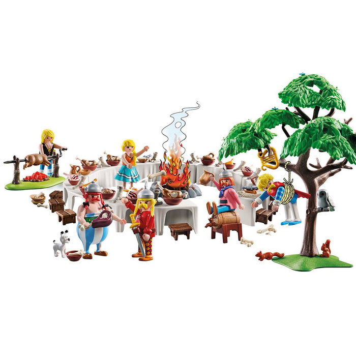 Playmobil 71827 Astérix: El Banquete de la Aldea con Astérix, Obélix y accesorios