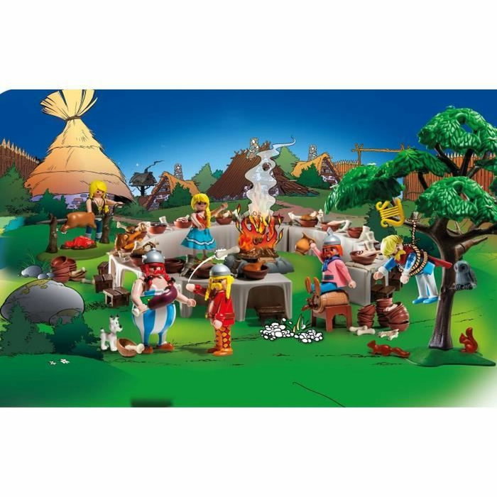 Playmobil 71827 Astérix: El Banquete de la Aldea con Astérix, Obélix y accesorios