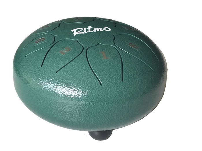 Ritmo Mini Tongue Drum Lotus Display 8 Notas Verde 6”