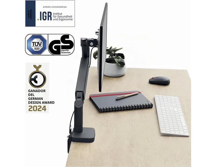 Leitz Brazo para monitor Ergo Space Saving Gris oscuro