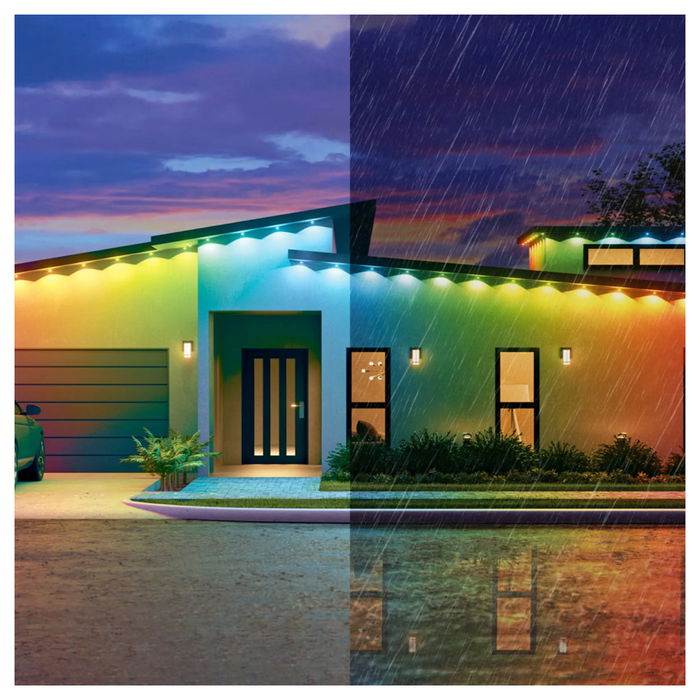 Nanoleaf Starter Pack 15 m, Luces LED para Exterior Multicolor, Tiras de LED Impermeables IP65, Iluminación Decorativa para Fachada y Jardín