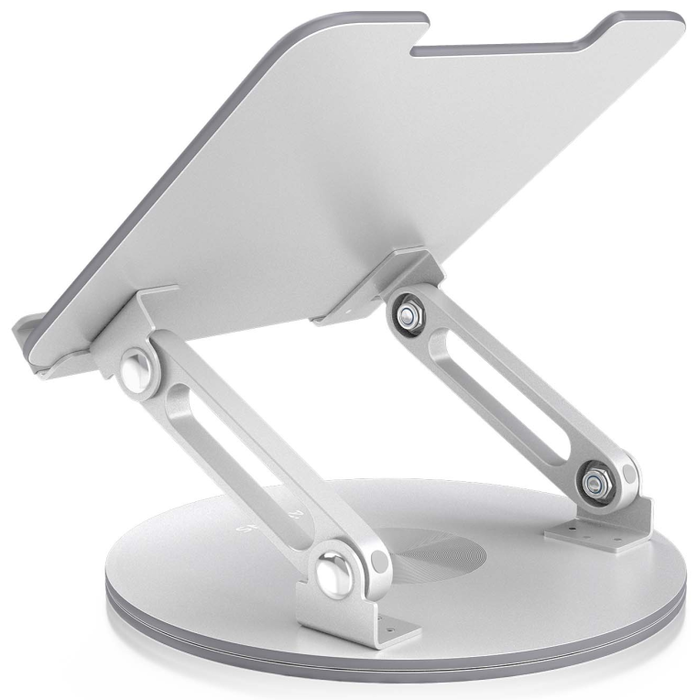 Aisens Soporte de Sobremesa Giratorio Ajustable para Portátil o Tablet 7-13 Pulgadas, Plata