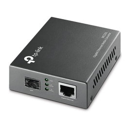 TP-LINK MC220L - Convertidor de Medios Gigabit Ethernet, Fibra Óptica SC a RJ45, 1000BASE-SX/LX, Hasta 10 km
