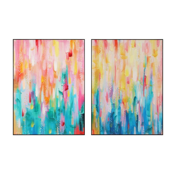 DKD Home Decor Cuadro Lienzo Abstracto Multicolor Pack de 2