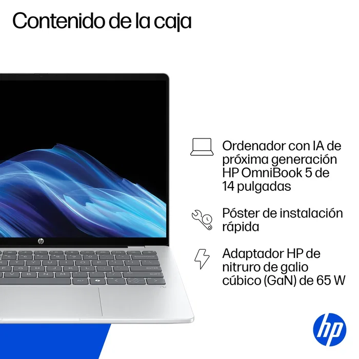 HP OmniBook 5 14-he0001nsx con Snapdragon X, 16 GB RAM, 512 GB SSD y pantalla OLED 2K HP OmniBook 5 14-he0001nsx con Snapdragon X, 16 GB RAM, 512 GB SSD y pantalla OLED 2K