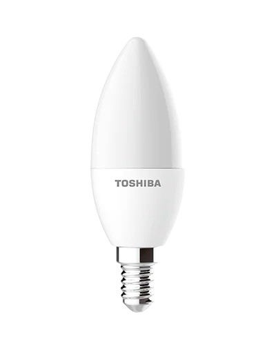 TOSHIBA Bombilla LED C35 E14 5W 6500K Dimmable - Lámpara de filamento LED, fría, regulable
