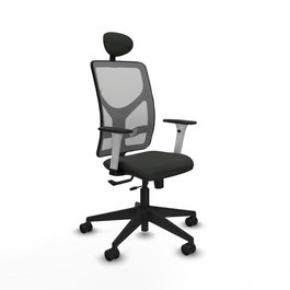 PIQUERAS Y CRESPO Silla de oficina Motilla con mecanismo Sincro/Traslack, Gris y Negro