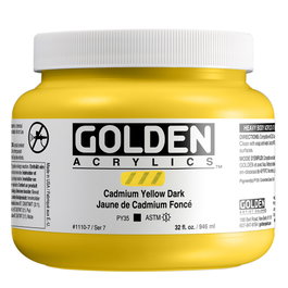 Golden Heavy Body Acrílico Amarillo Cadmio Oscuro 946 ml