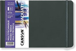 CANSON - GUARRO Cuaderno Mix Media blanco 14x21,6 cm, 36 hojas, 200g, grano fino