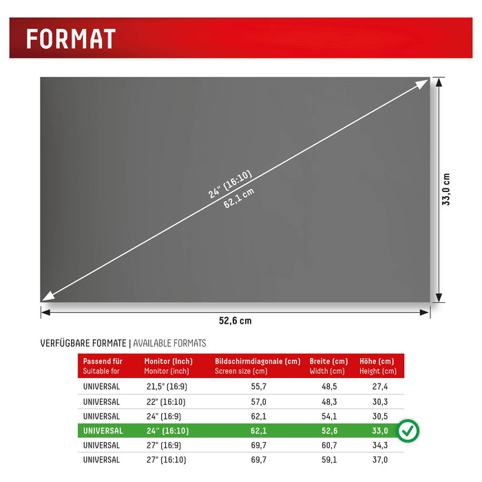 Displex 02087 Filtro de Privacidad Magnético para Monitor 24" 16:10, Antirreflectante y Anti-Luz Azul, Negro