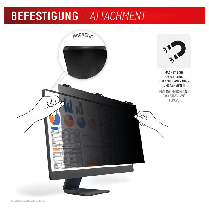 Displex 02087 Filtro de Privacidad Magnético para Monitor 24" 16:10, Antirreflectante y Anti-Luz Azul, Negro