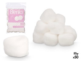Berilo Bolsa Bola Algodon 50 Pcs 50Gr Blanco 20x3x28 cm (Set de 36)