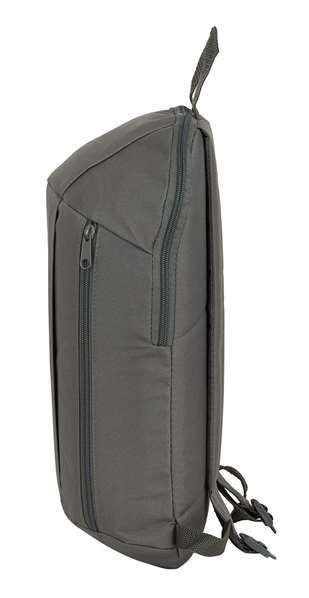 Safta Mini Mochila Bolsillo Vertical Gris Humo