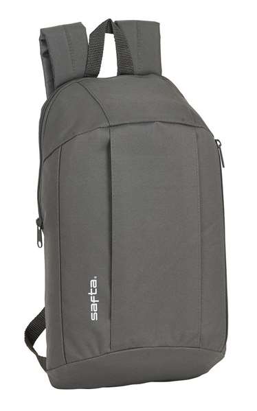 Safta Mini Mochila Bolsillo Vertical Gris Humo