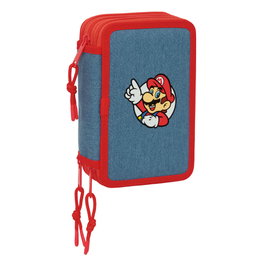 Safta Plumier Super Mario Triple Cremallera 37 Piezas