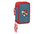 Safta Plumier Escolar Super Mario Triple Cremallera 37 Piezas, Dimensiones 195x125x55 mm