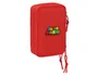 Safta Plumier Escolar Super Mario Triple Cremallera 37 Piezas, Dimensiones 195x125x55 mm