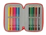 Safta Plumier Escolar Super Mario Triple Cremallera 37 Piezas, Dimensiones 195x125x55 mm