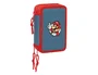 Safta Plumier Escolar Super Mario Triple Cremallera 37 Piezas, Dimensiones 195x125x55 mm