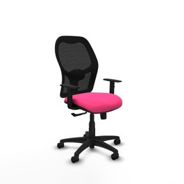 PIQUERAS Y CRESPO Silla de oficina Alocén Rosa y Negro con mecanismo Sincro