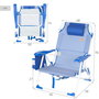 AKTIVE Silla de playa plegable 48x58x76cm