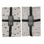 Decoris Set de 2 Caminos de Mesa con Estampados en Negro, 32 x 150 cm