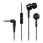 Panasonic RP-TCM115E Auriculares intraaurales alámbricos con micrófono para llamadas y música, color negro