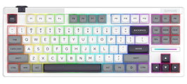Redragon K607 APS PRO Teclado Gamer Inalámbrico de Perfil Bajo RGB White-Grey