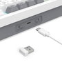 Redragon K607 APS PRO Teclado Gamer Inalámbrico de Perfil Bajo RGB White-Grey