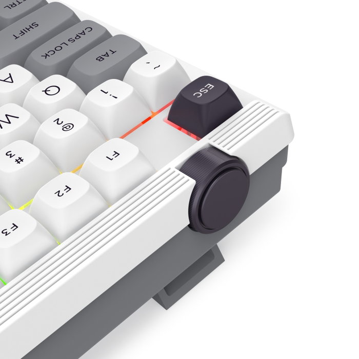 Redragon K607 APS PRO Teclado Gamer Inalámbrico de Perfil Bajo RGB White-Grey