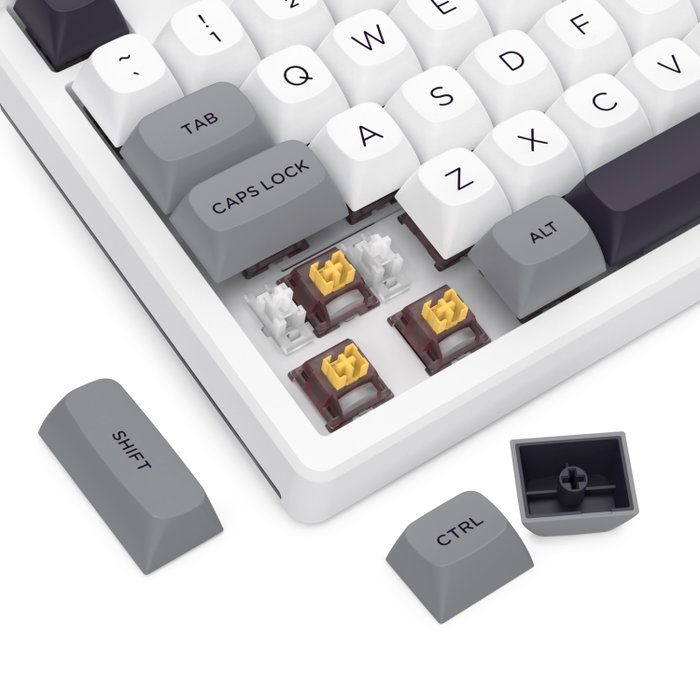 Redragon K607 APS PRO Teclado Gamer Inalámbrico de Perfil Bajo RGB White-Grey