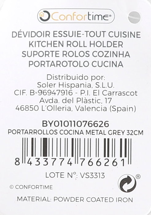 Confortime Portarrollos Cocina Metal Grey 32 cm (36 Unidades)