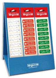 Etiquetas Regalo Adh. Holograficas Blister De 16 45X15 Surtido Expositor De 160