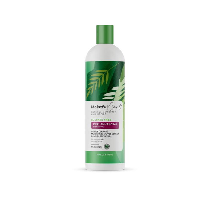 Moistful Curl Champú Sin Sulfatos para Cabello Rizado y Ondulado, Realza la Definición, Suavidad y Elasticidad - 473ml