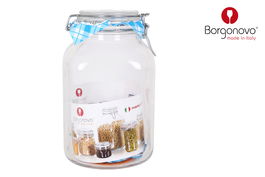 Borgonovo Tarro Hermetico Primizie 3100Cc 3.1L 13x13x24 cm Transparente (6 Unidades)