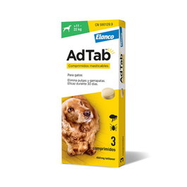 Elanco Adtab 450 mg - 3 Comprimidos Masticables para Perros de 11 a 22 kg - Antiparasitario Interno