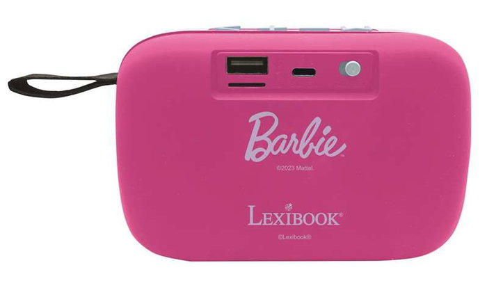 Lexibook Altavoz Portátil Bluetooth Barbie con Acabado de Tela 12x4x8 cm, Incluye Pilas, para Niños a Partir de 6 Años, Varios Idiomas Lexibook Altavoz Portátil Bluetooth Barbie con Acabado de Tela 12x4x8 cm, Incluye Pilas, para Niños a Partir de 6 Años, Varios Idiomas