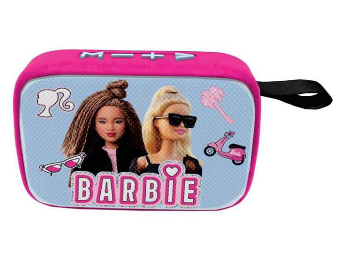 Lexibook Altavoz Portátil Bluetooth Barbie con Acabado de Tela 12x4x8 cm, Incluye Pilas, para Niños a Partir de 6 Años, Varios Idiomas Lexibook Altavoz Portátil Bluetooth Barbie con Acabado de Tela 12x4x8 cm, Incluye Pilas, para Niños a Partir de 6 Años, Varios Idiomas