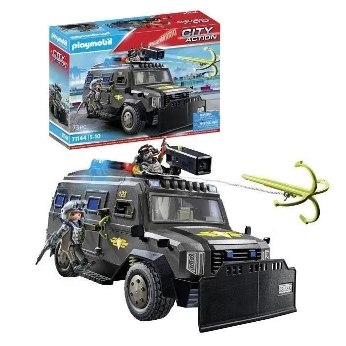 Playmobil PL71144 Vehículo de Intervención de Fuerzas Especiales Oficiales de Policía City Action Unidad Élite