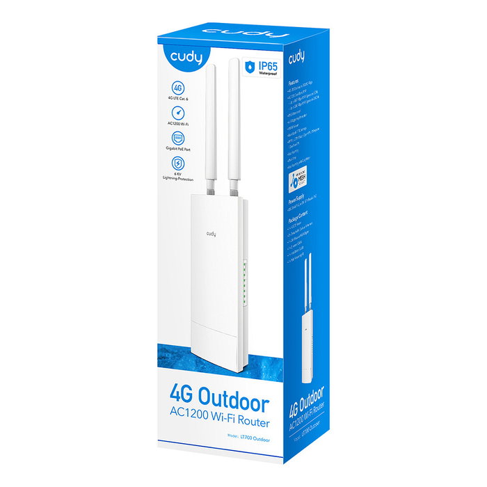 Cudy LT700 Outdoor 1.0 Router 4G LTE Cat 6 AC1200 Wi-Fi Gigabit