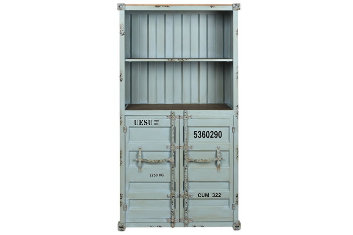 DKD Home Decor Estantería Vintage Contenedor Azul Celeste 44 x 168.5 x 87 cm Metal y MDF con 2 Puertas DKD Home Decor Estantería Vintage Contenedor Azul Celeste 44 x 168.5 x 87 cm Metal y MDF con 2 Puertas