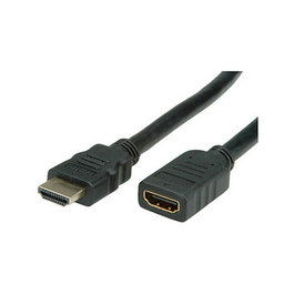 VALUE Cable Extensión HDMI High Speed con Ethernet 1 m - ST-BU, Negro, 10.2 Gbit/s, 3D, Macho/Hembra
