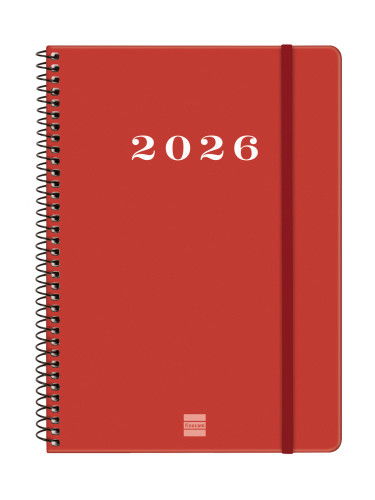 Finocam Agenda Espiral E10-155x212 mm Svh Tapa Dura Rojo 2026