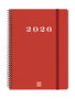 Finocam Agenda Espiral E10-155x212 mm Svh Tapa Dura Rojo 2026