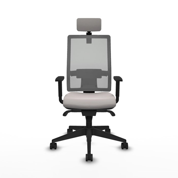 PIQUERAS Y CRESPO Silla de oficina Horna con mecanismo Sincro, Blanco y Gris PIQUERAS Y CRESPO Silla de oficina Horna con mecanismo Sincro, Blanco y Gris