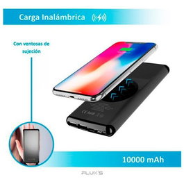 Flux'S Cargador Power Bank Epsilon Con Carga Inalámbrica Qi 10K Mah Negro